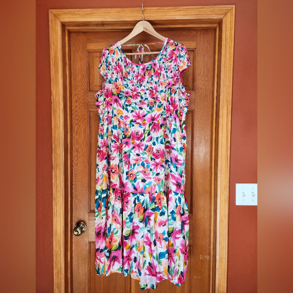 Punt Roma Floral Pleated Print Dress